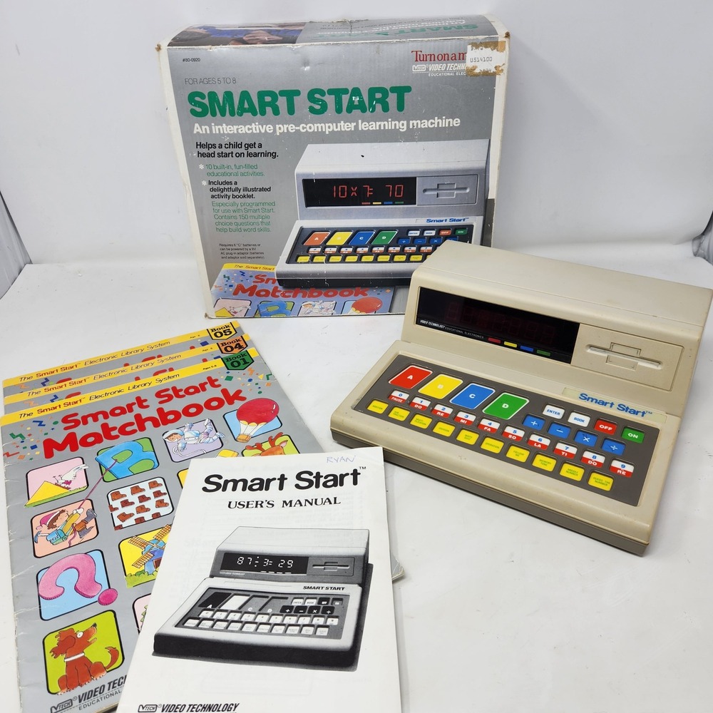 Vintage 1986 VTech Smart Start Computer Learning Machine Boxed with Books